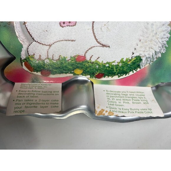 Vintage 1986 Wilton Cottontail Bunny Cake Pan With Instructions 110d - Picture 3 of 6